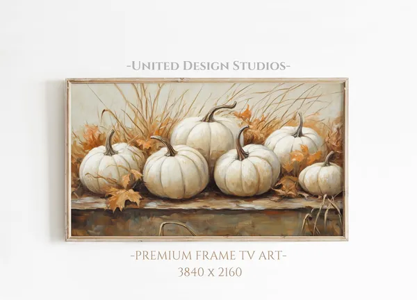 Pumpkin Painting for Fall Autumn, Art Print