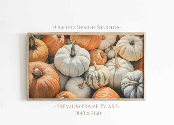 Pumpkin Painting Fall Frame TV Art Poster