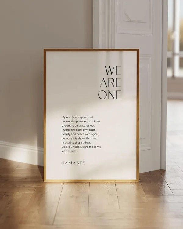 Namaste Positive Quotes Yoga Spiritual Wall Art Print