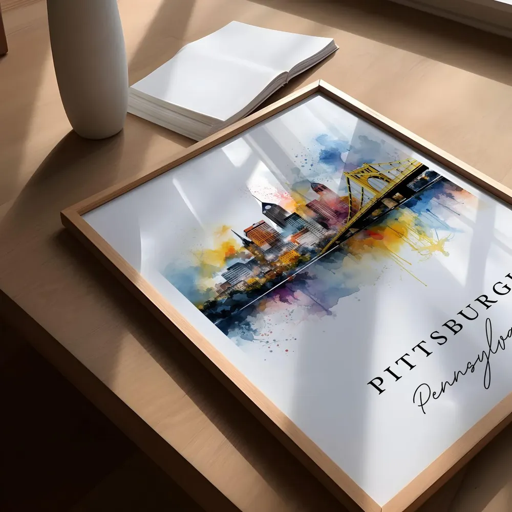 Pittsburgh, PA Travel Poster, Personalized Text - Image 5