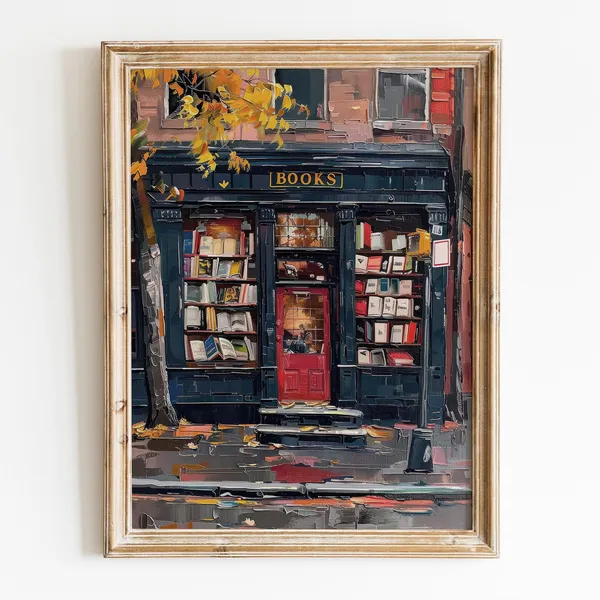 Vintage Book Store New York Bookshop Art Print