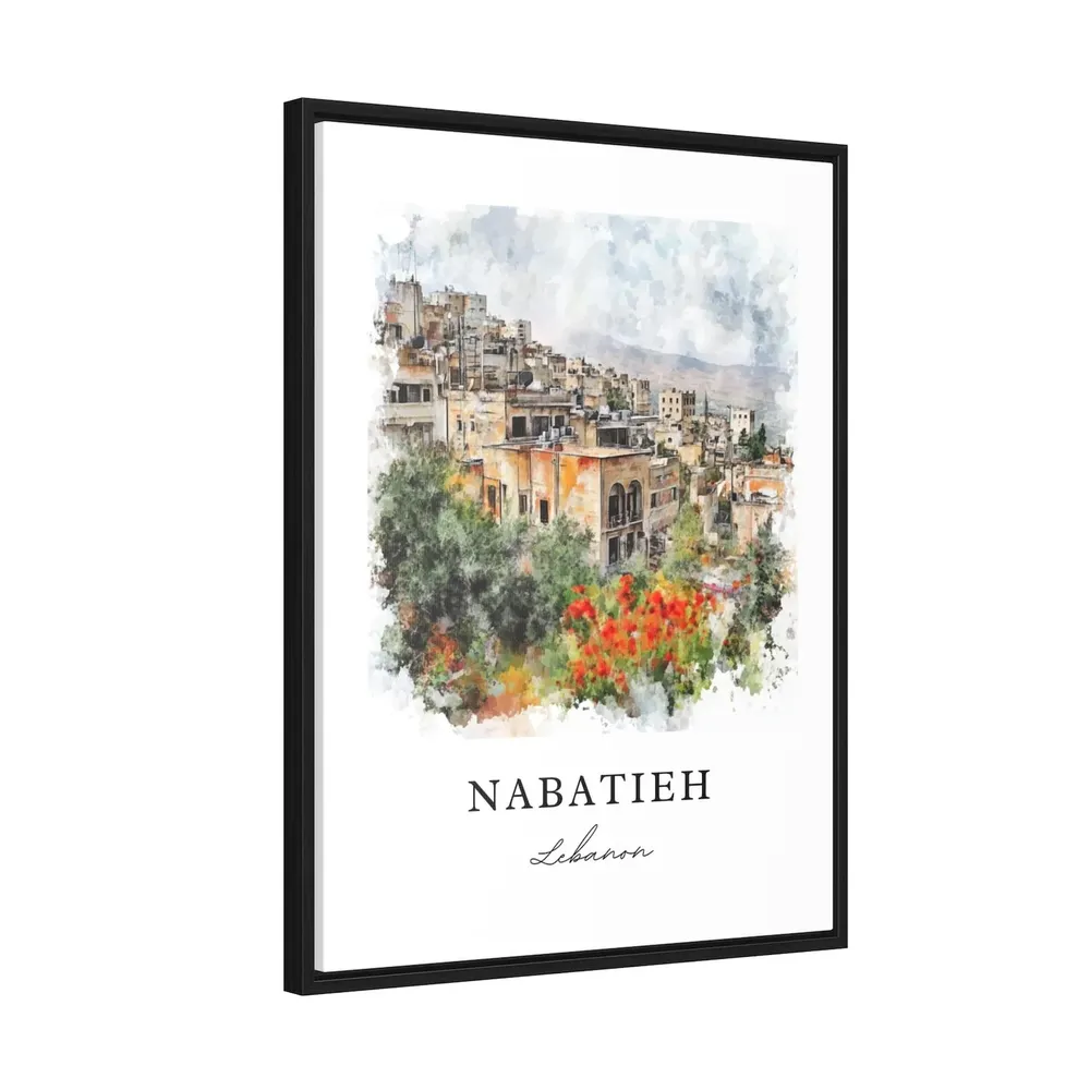 Nabatieh Watercolor Travel Poster, Lebanon Art Print - Image 2
