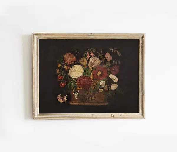 Victorian Cottagecore Botanical Oil Painting Art Print