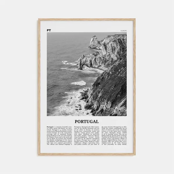 Portugal Black and White Wall Art Print, Lisbon