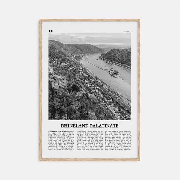 Rhineland Palatinate Black and White Travel Poster