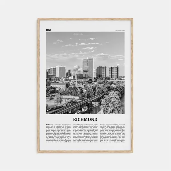 Richmond Black and White Travel Poster, Virginia