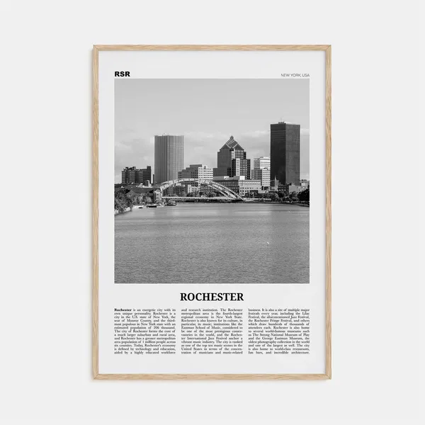 Rochester Black and White New York Travel Poster