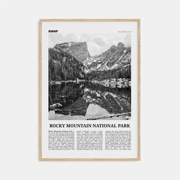 Rocky Mountain National Park Black and White Art Print