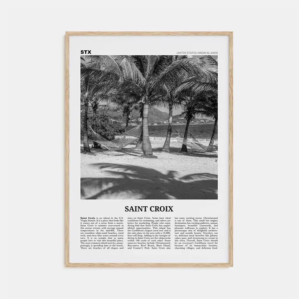 Saint Croix Black and White Travel Poster