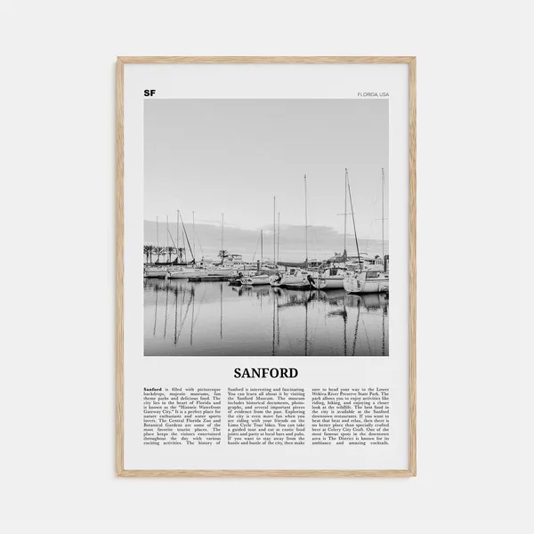Sanford Black and White Travel Poster, Florida USA