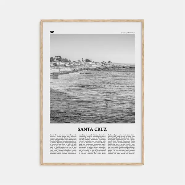 Santa Cruz Black And White No. 2 Travel Poster