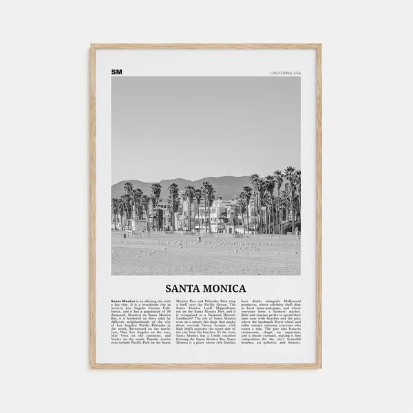 Santa Monica Black and White No. 2 Poster Print