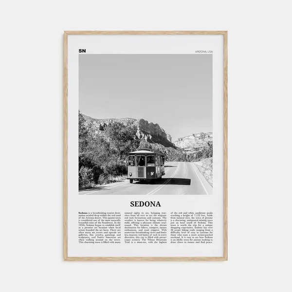 Sedona Black And White Travel Poster, Arizona