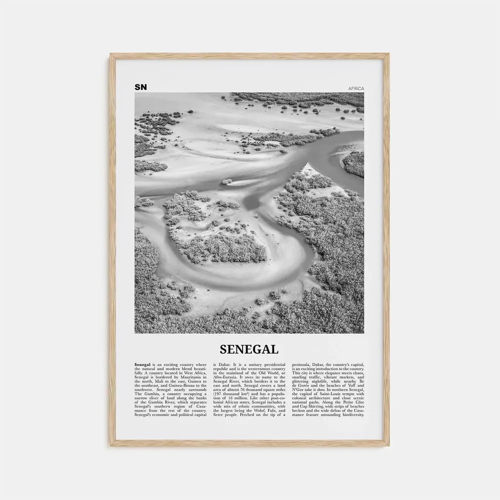 Senegal Black And White Travel Poster, Dakar Africa