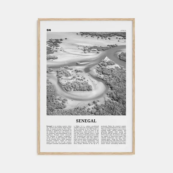 Senegal Black And White Travel Poster, Dakar Africa