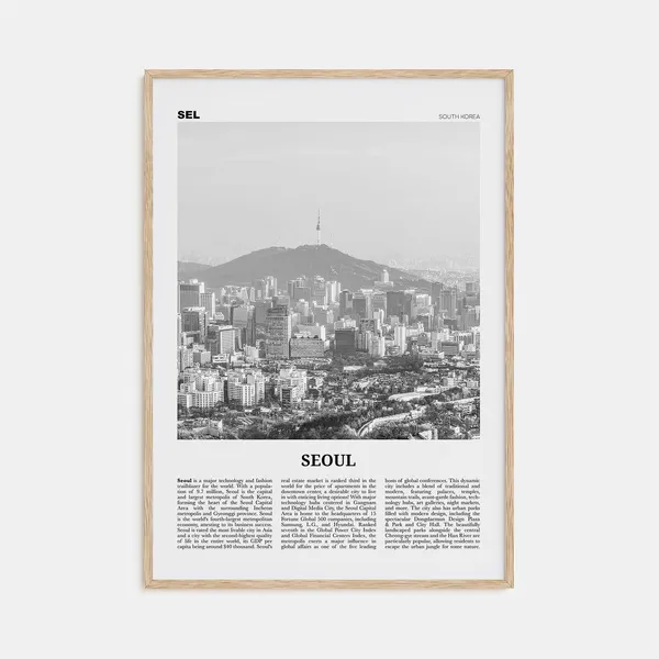 Seoul Black and White No. 2 Art Print, South Korea