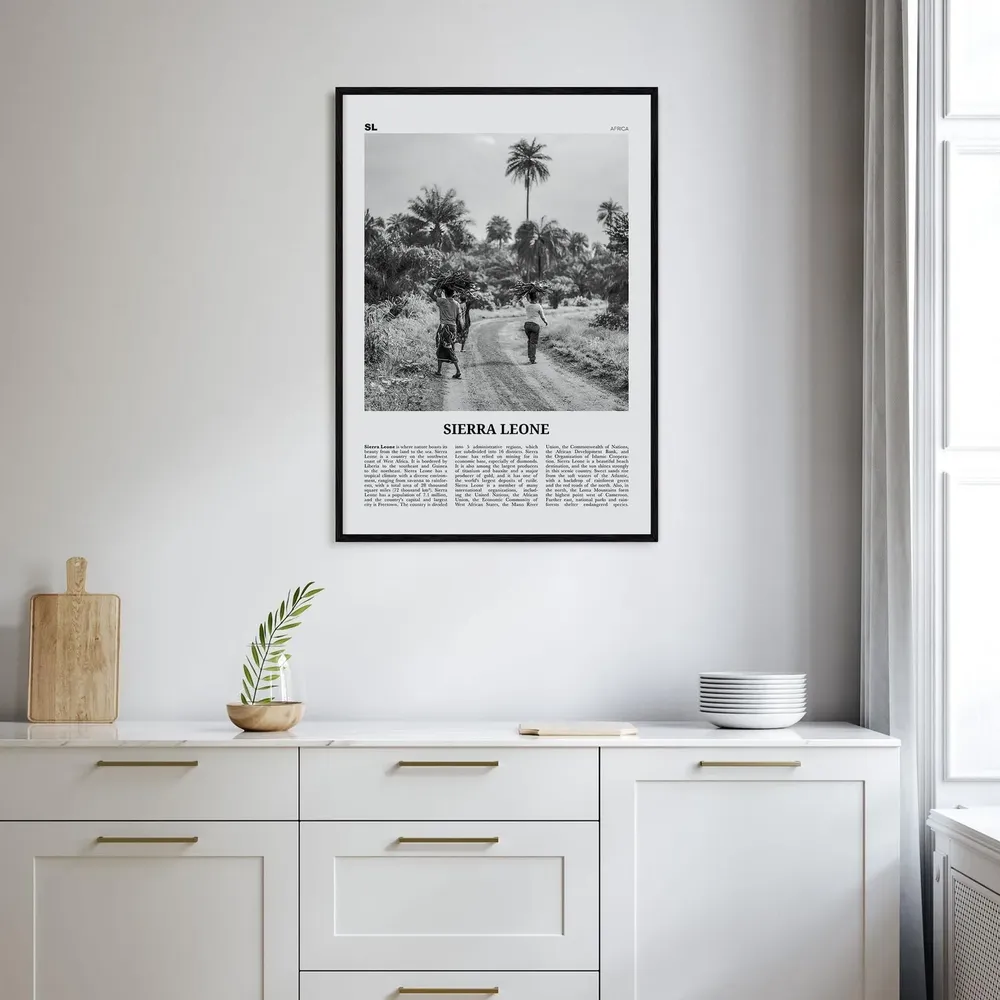 Sierra Leone Black And White Travel Poster, Freetown - Image 2