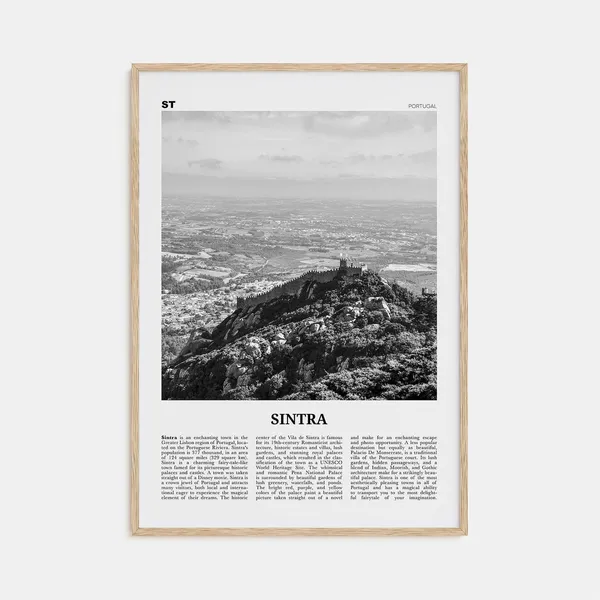 Sintra Black And White Travel Poster, Portugal