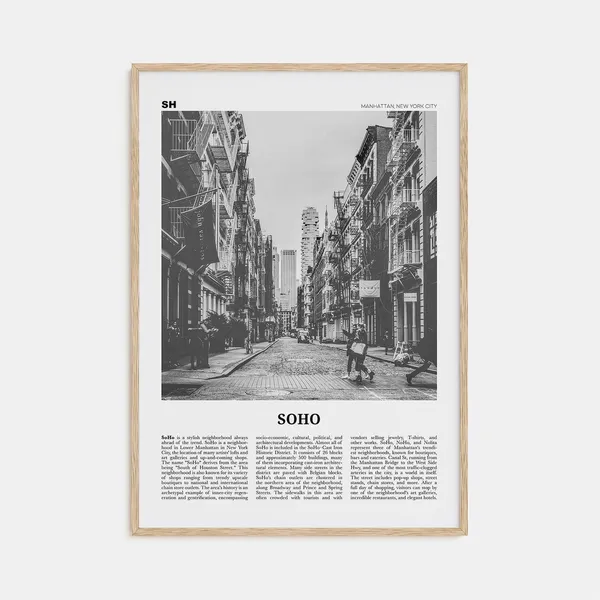 Soho, New York City Travel Poster, Black and White