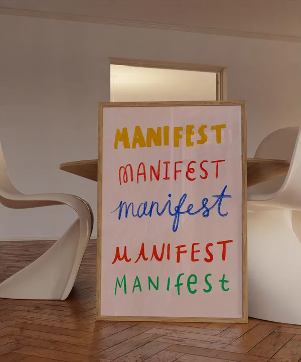 Manifest Quotes Poster, Motivational Typography Art