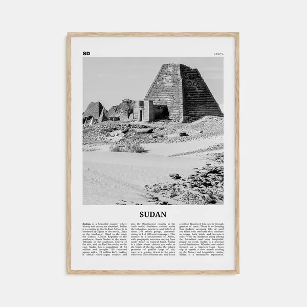 Sudan Black and White Travel Poster, Khartoum Africa