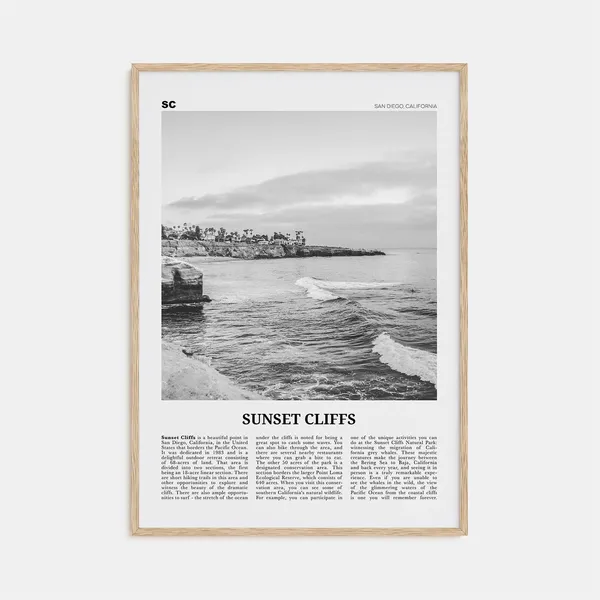 Sunset Cliffs, San Diego California Travel Poster