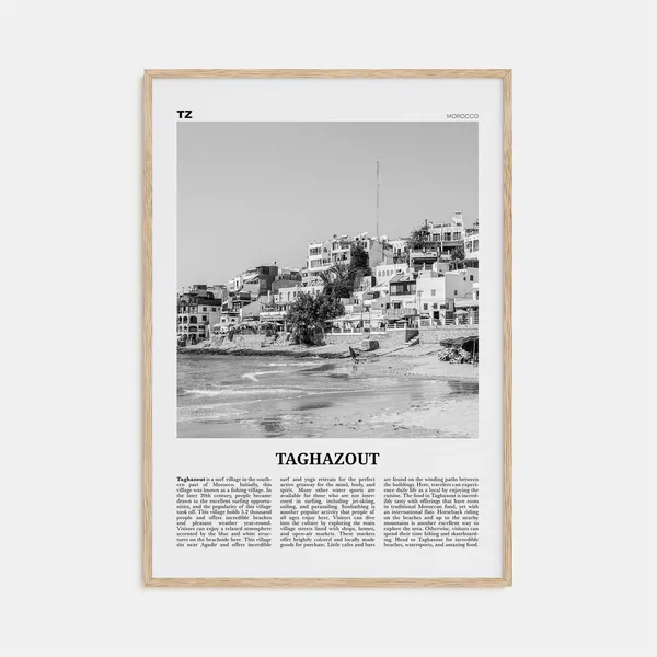 Taghazout Black and White Travel Poster, Morocco