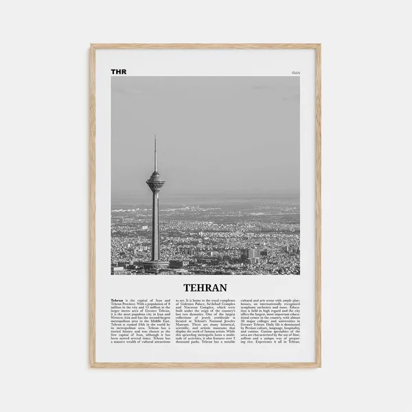 Tehran Black And White Poster