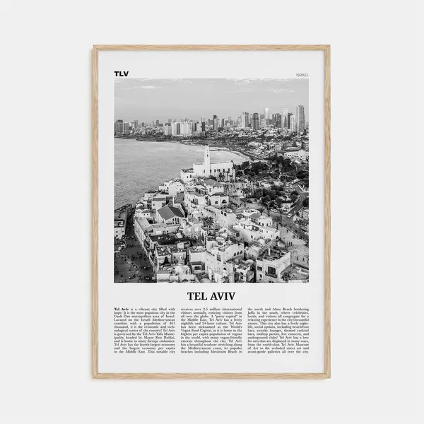 Tel Aviv Black And White No. 2, Travel Poster