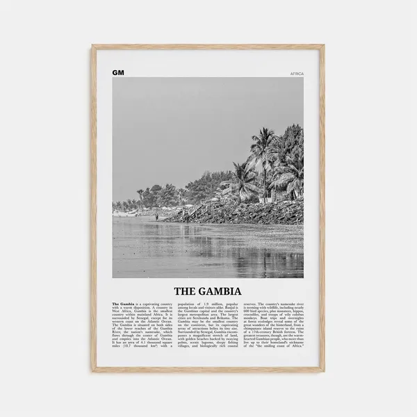 The Gambia Black And White Travel Poster, Africa