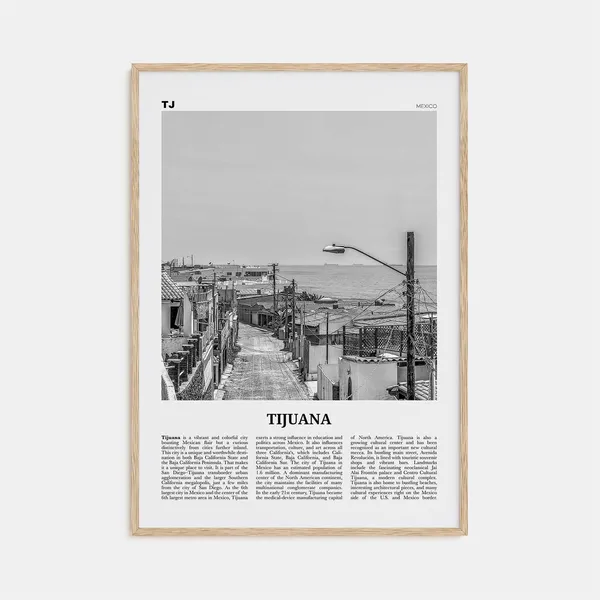 Tijuana Black and White Travel Poster, Baja California