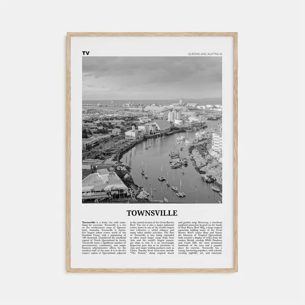 Townsville Black and White Travel Poster, Queensland