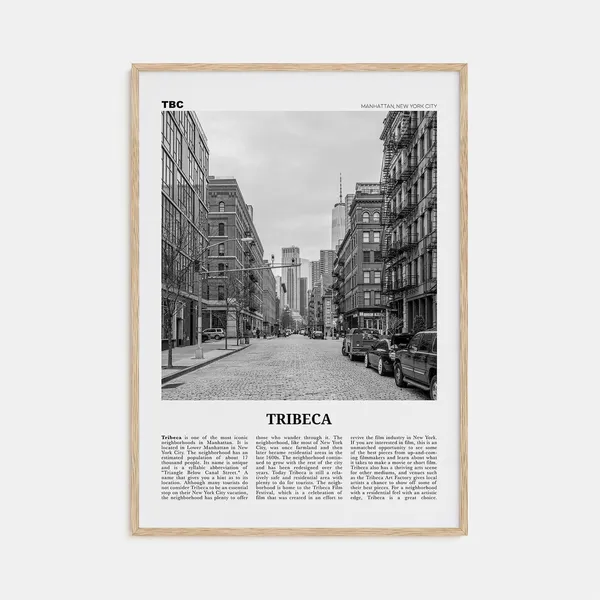 Tribeca Black and White Travel Poster, Manhattan