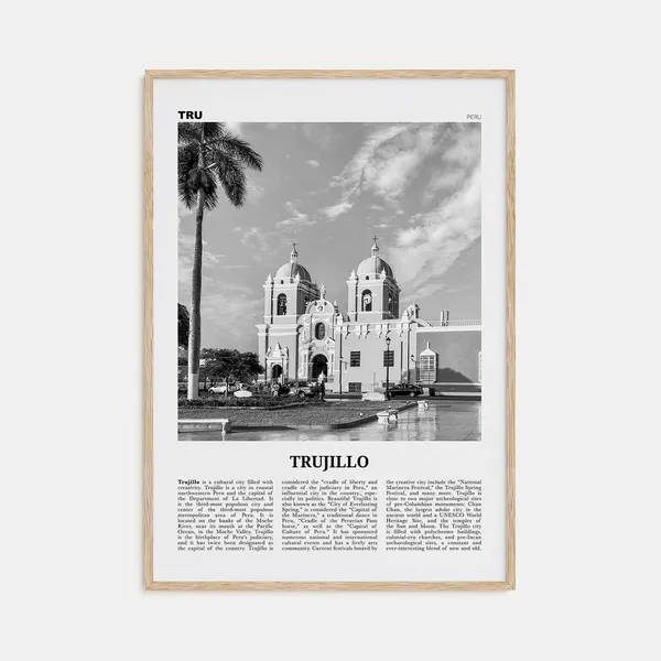 Trujillo, Peru Black and White Poster Print, South America
