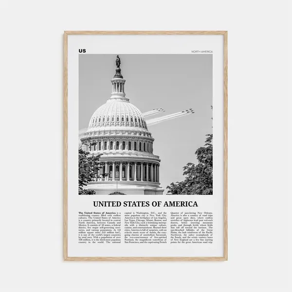 United States Of America Black And White Poster No. 2