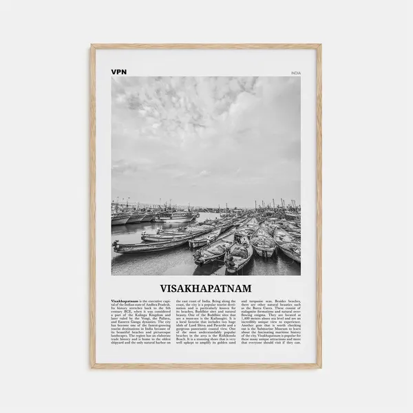 Visakhapatnam Black and White Travel Poster, India