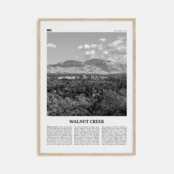 Walnut Creek Black and White Travel Poster