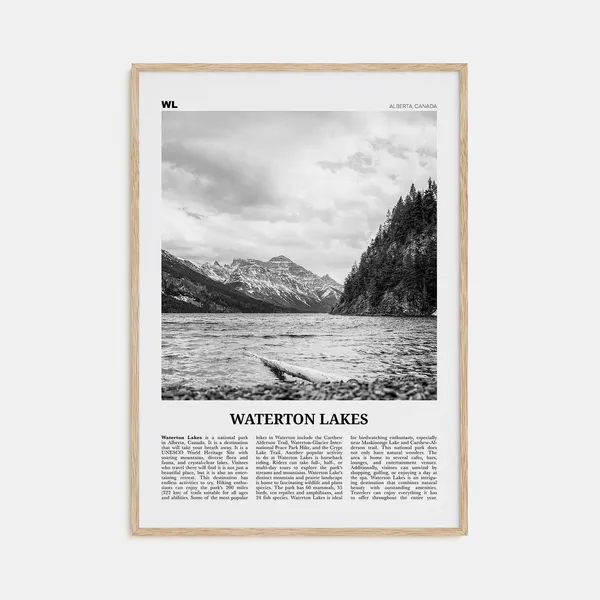 Waterton Lakes National Park, Black And White Art Print