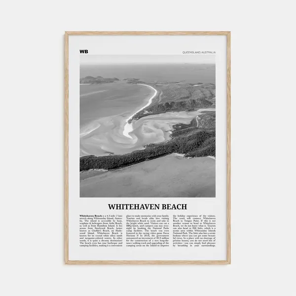 Whitehaven Beach, Black and White Travel Poster