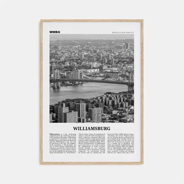 Williamsburg, New York Travel Poster, Black and White
