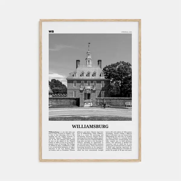 Williamsburg Black and White Virginia Art Print
