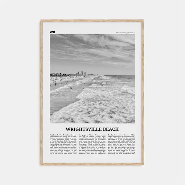 Wrightsville Beach Black-and-White Travel Poster