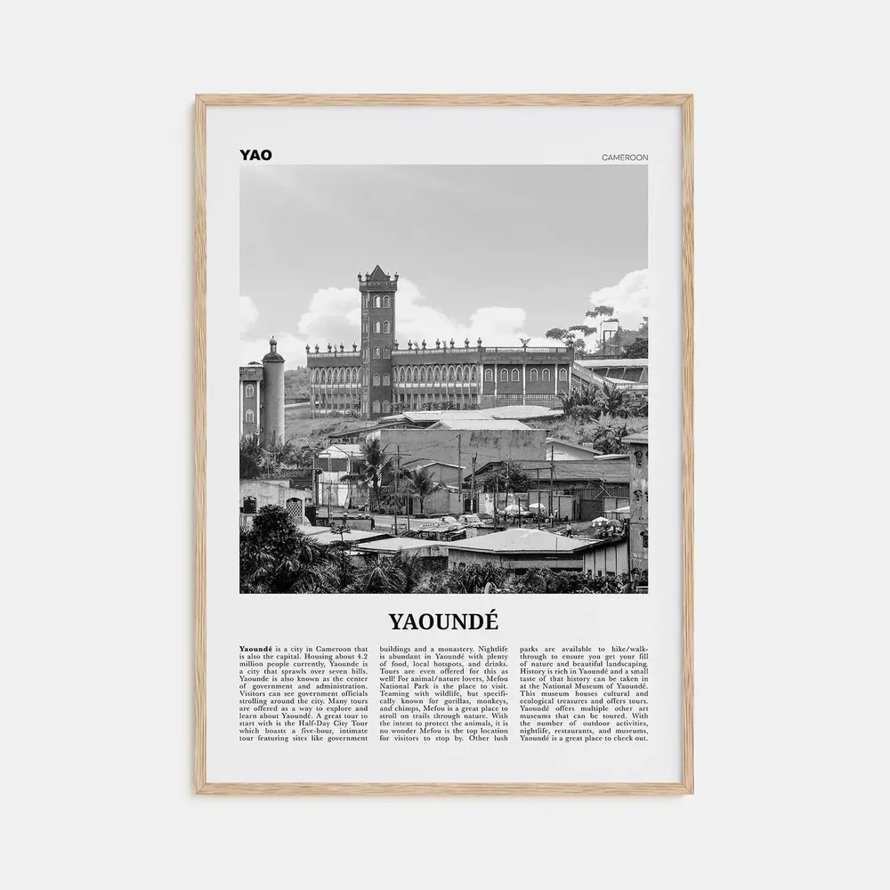 Yaounde Black And White Poster Print, Cameroon