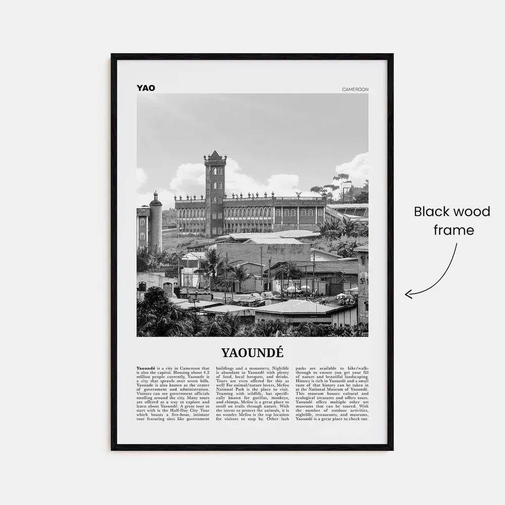 Yaounde Black And White Poster Print, Cameroon - Image 3