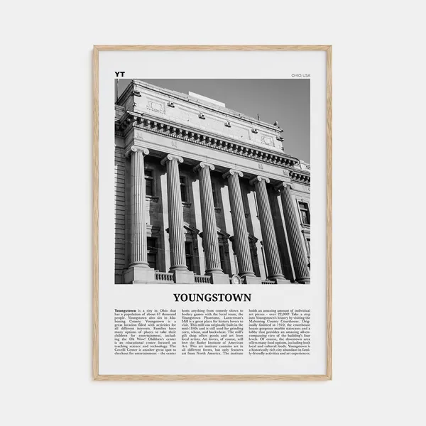 Youngstown Black and White Travel Poster
