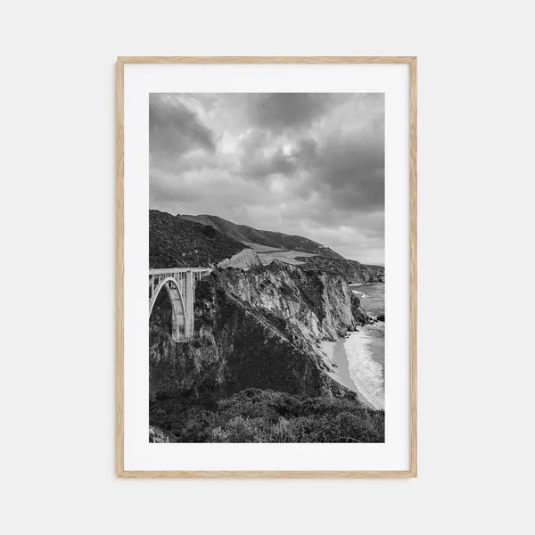 Big Sur Black And White Travel Poster, Wall Art Print