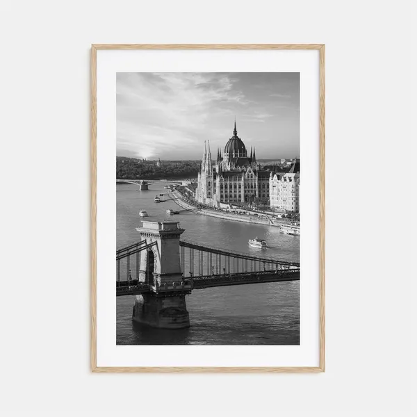 Budapest Black And White Travel Poster, Wall Art Print