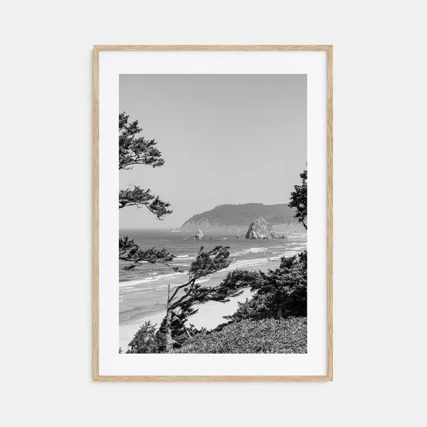 Cannon Beach Black and White Travel Poster