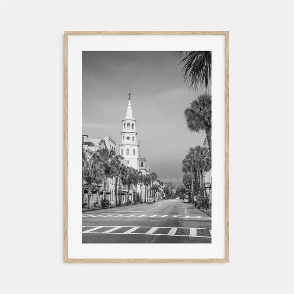 Charleston South Carolina Black and White Travel Poster