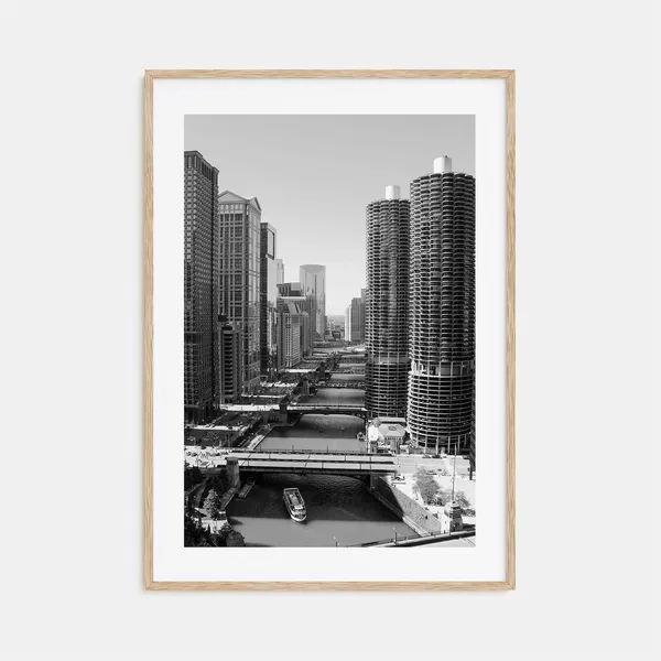 Chicago Black and White Travel Poster Print